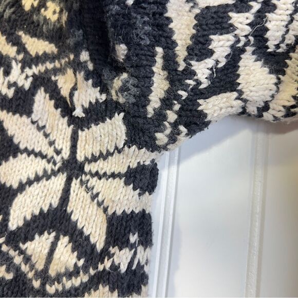 Vintage Ralph Lauren Sportsman Fair Isle Snowflake Sweater M Wool linen blue - Picture 5 of 15